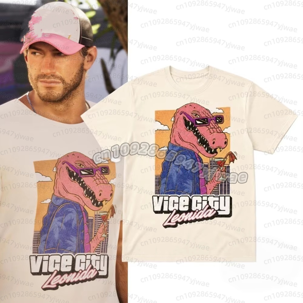 Anime Merchandise Clothes - Jason Vice City Leonida Alligator 프린트