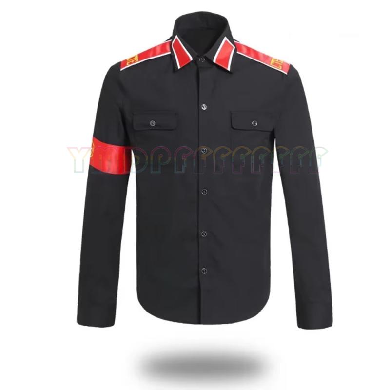 팝 마이클 잭슨 반전 군사 셔츠 남성용 레트로 버튼업  - Anime Merchandise Men 리뷰 및 가격