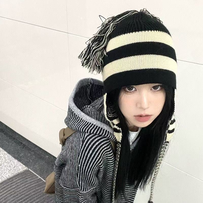 애니메이션 나나 모자 스트라이프 태슬 귀 보호 울 레이 - Nana Anime Merchandise 리뷰 및 가격