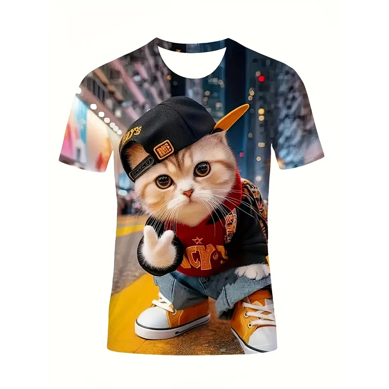 고양이 패턴 재미 있은 티셔츠 남성 의류 패션 일본 코 - Popular Anime Merchandise 리뷰 및 가격